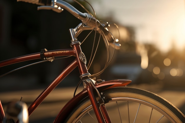 Close-up of bicycle details and parts