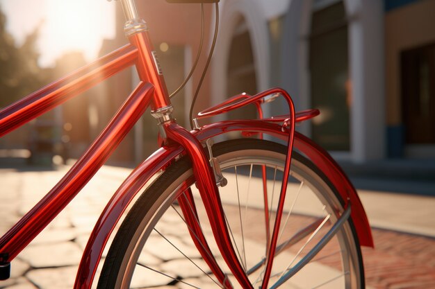 Close-up of bicycle details and parts