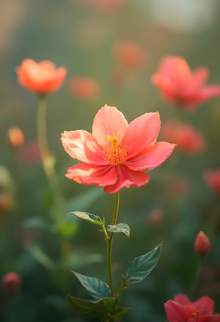 Free photo close up on blooming flower in nature