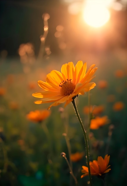 Free photo close up on blooming flower in nature