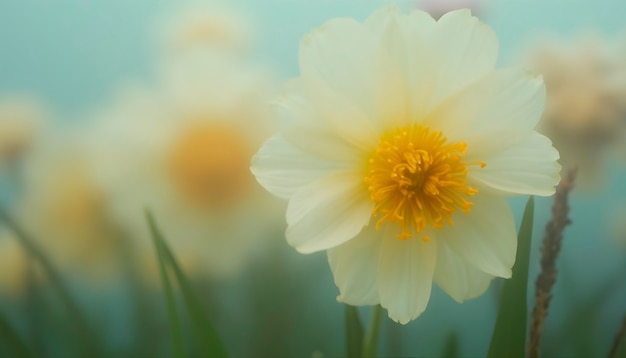 Close up on blooming flower in nature