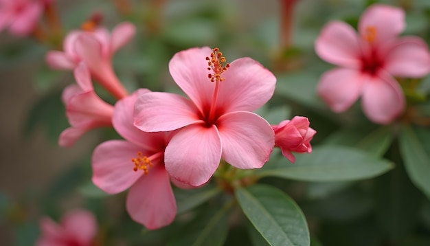 Free photo close up on blooming flower in nature