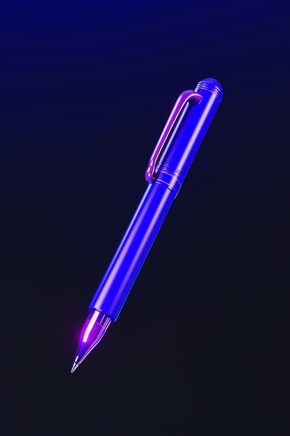 Free Photo close up on blue pen