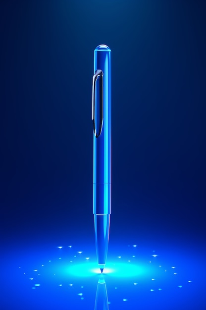 Free photo close up on blue pen