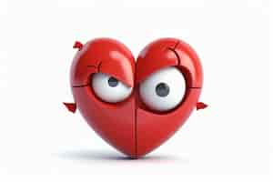 Free photo close up on broken heart cartoon