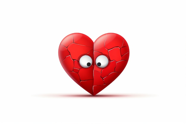 Free Photo close up on broken heart cartoon