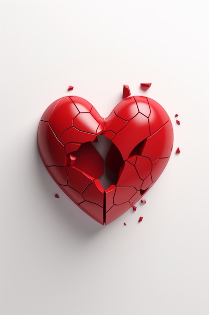 Free Photo close up on broken heart