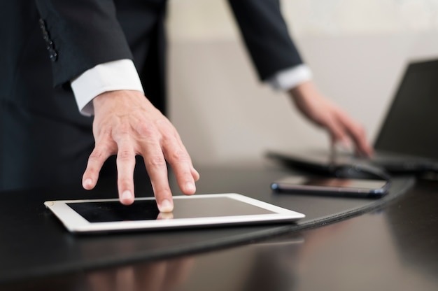 Close-up of businessman working