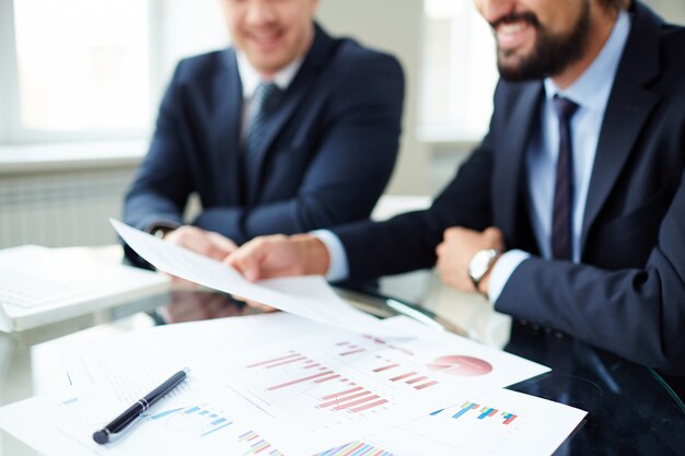 Close-up of busy businessman