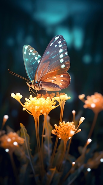 Close up on butterfly in nature