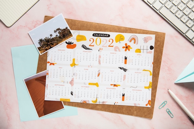 Free photo close up on calendar design