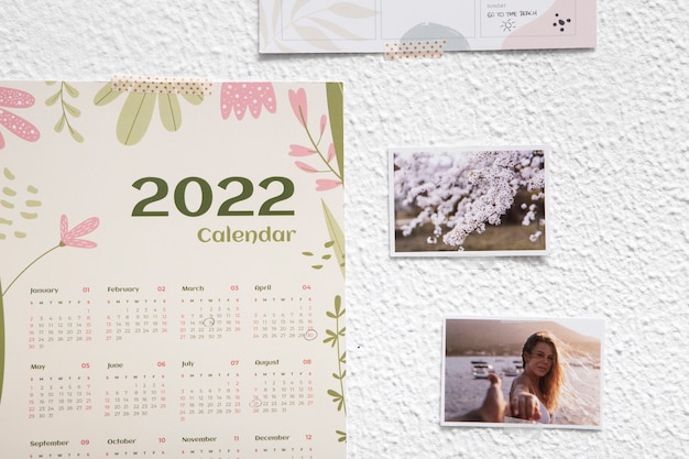 Free photo close up on calendar design