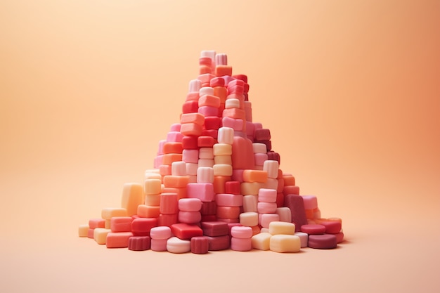 Free photo close up on candies pile