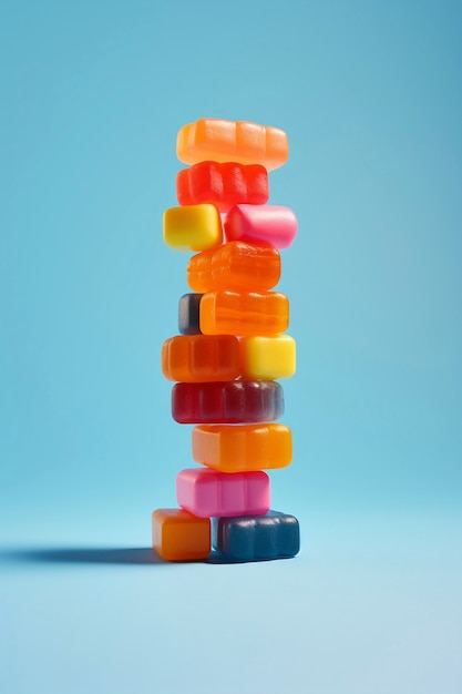 Free photo close up on candies pile