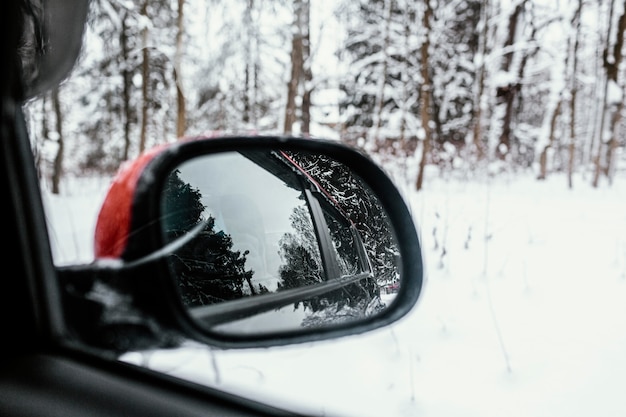 Close up car mirror