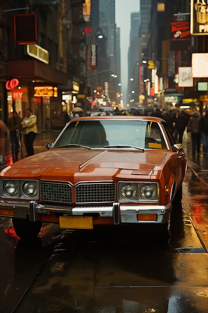 Close up on car in new york