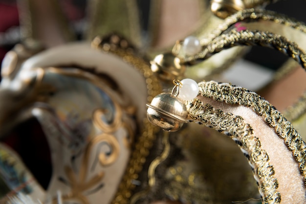 Free photo close-up of a carnival mask's top