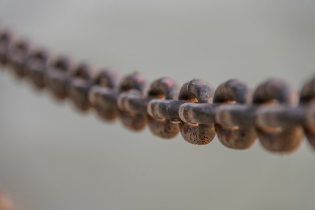 Free Photo close-up of chain railing