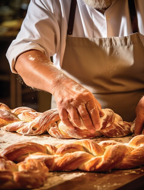 Close up on challah dish for hanukkah