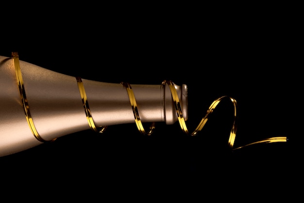 Free Photo close-up champagne bottle