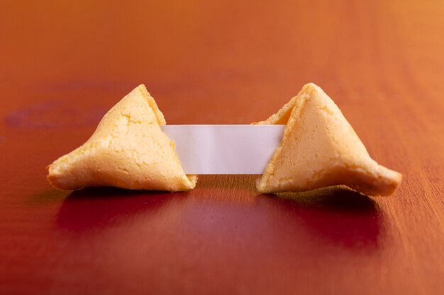 Close-up of chinese new year fortune cookie