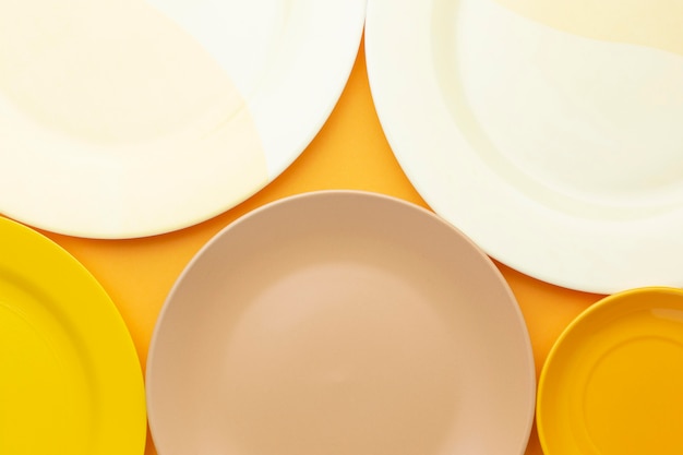 Close up clean tableware