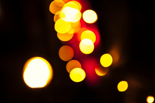 Free Photo close-up cluster of yellow lights