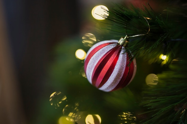 Close-up colorful christmas ball