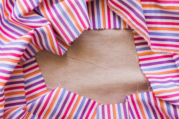 Close-up of colorful textile forming frame