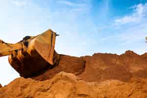 Free photo close-up of a construction site excavator