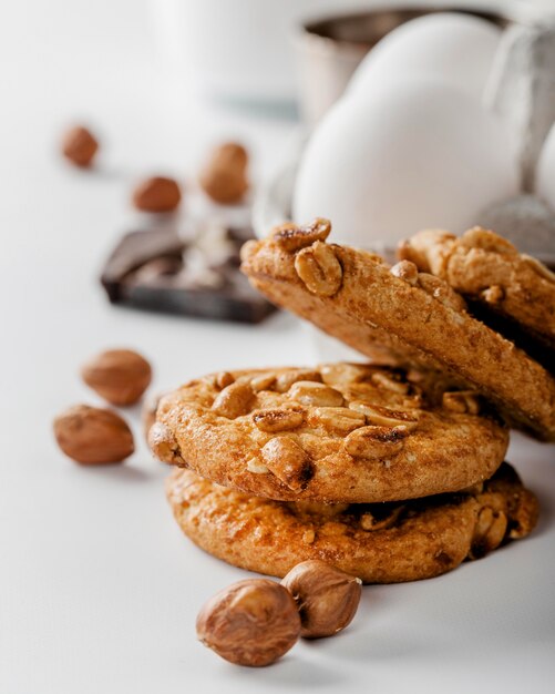 close up cookies with nuts