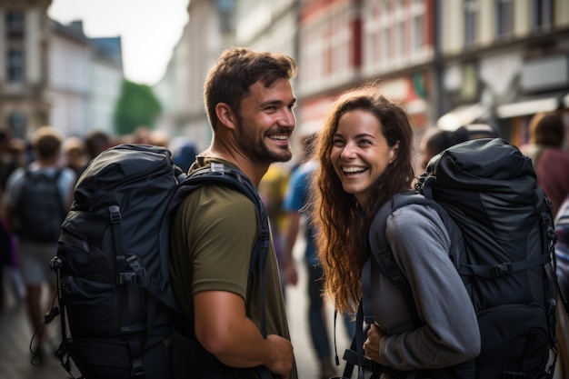 Free photo close up on couple traveling