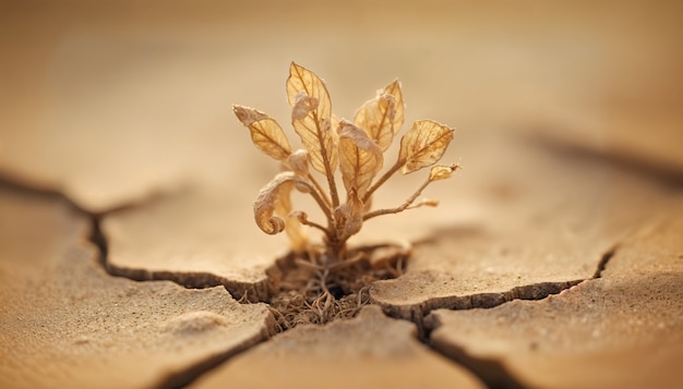 Close up on cracked earth from drought