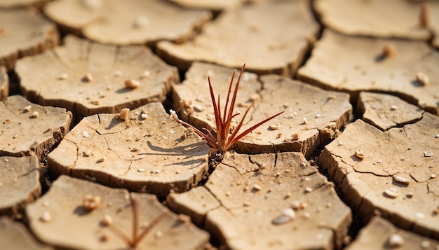 Free photo close up on cracked earth from drought