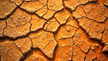 Free photo close up on cracked earth from drought