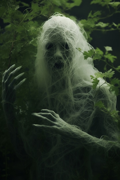 Close up on creepy forest creature