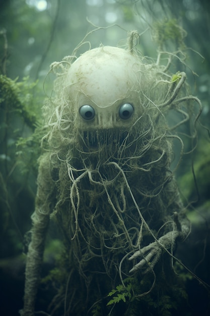 Free photo close up on creepy forest creature