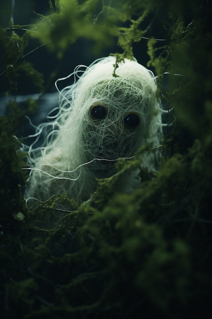 Free photo close up on creepy forest creature