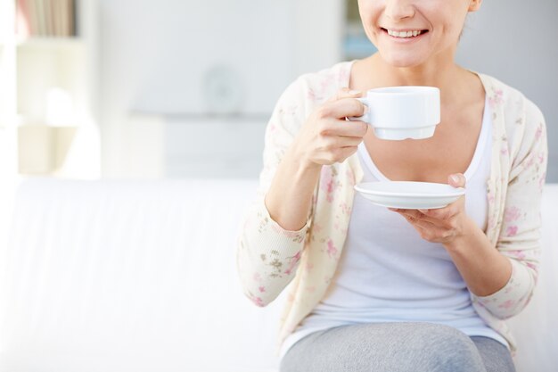 Close-up of a cup and saucer