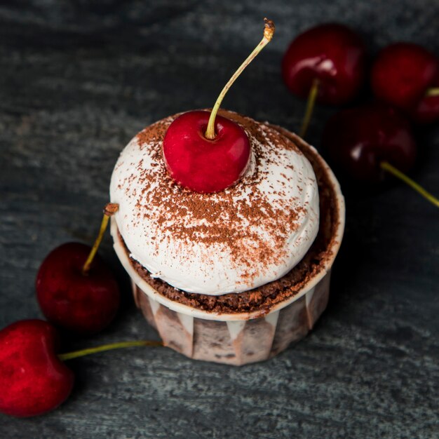 Close-up cupcake with cinnamon