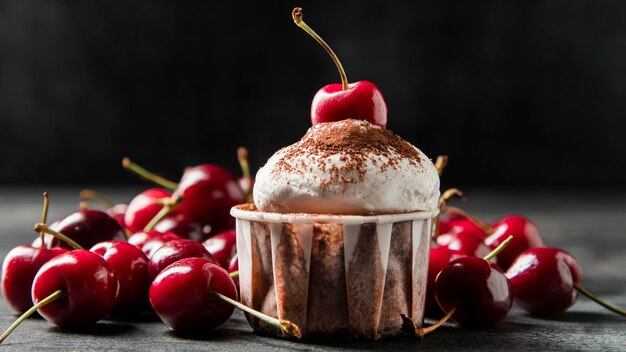 Close-up cupcake with cinnamon