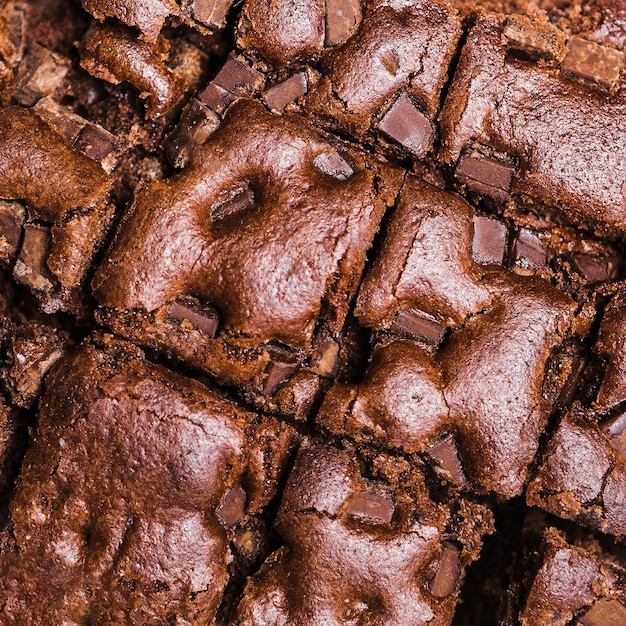 Close-up cut baked chocolate cake