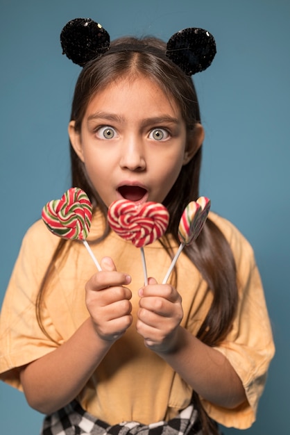 Close up on cute child portrait