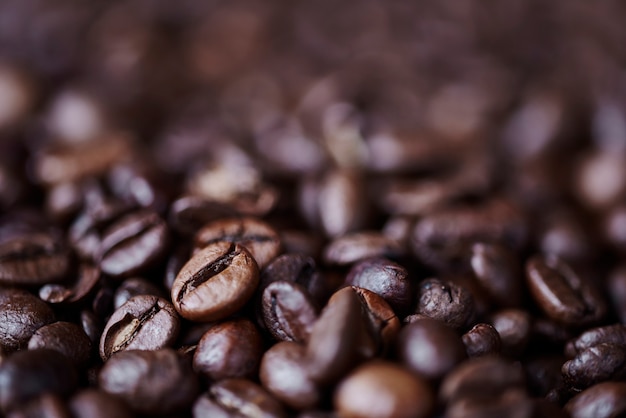 Close up of defocused bean of coffee