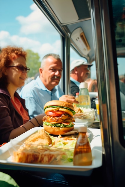 Free photo close up on delicious burger meal