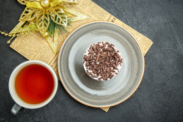 Close up of delicious creamy homemade small cake