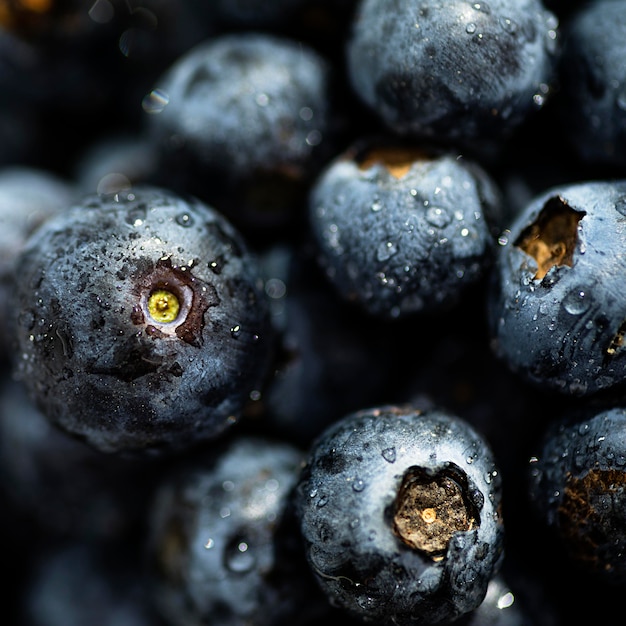 Free photo close-up delicious fresh blueberries