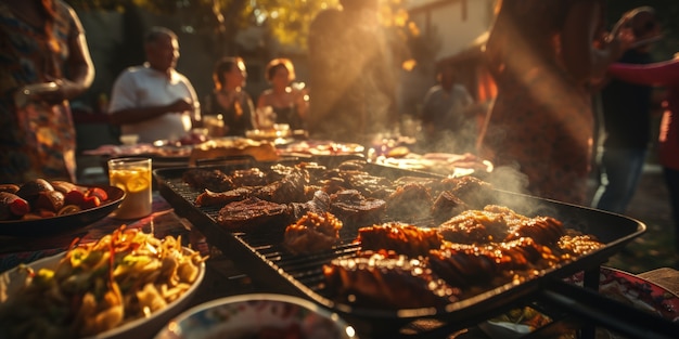 Close up on delicious  mexican barbecue