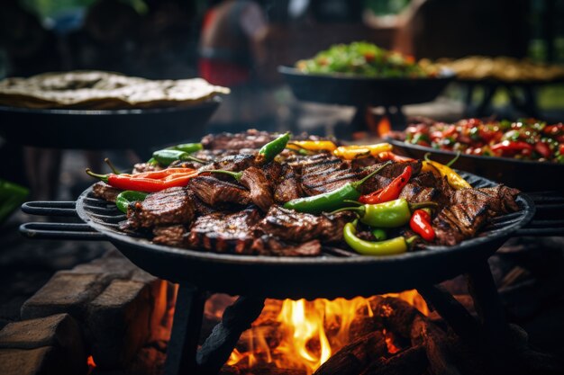 Close up on delicious  mexican barbecue