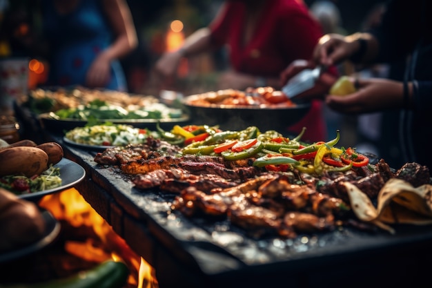 Free photo close up on delicious  mexican barbecue